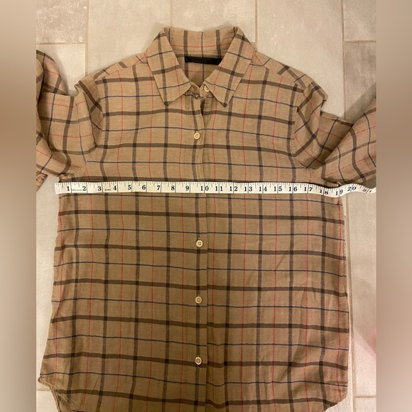 Jenni Kayne Lightweight Flannel Taupe Plaid Size XS - Picture 8 of 10